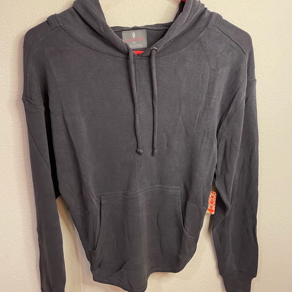 NWT Free People Movement BACK INTO IT HOODIE - Washed Black